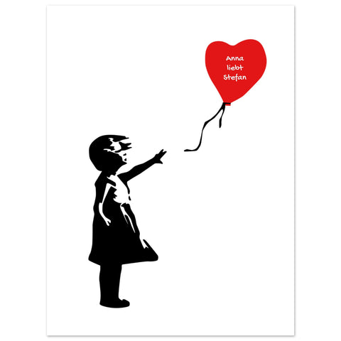 Banksy Mädchen mit Ballon 🎈 Poster personalisiert