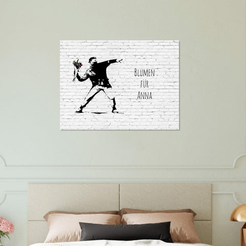 Banksy Blumenwerfer 💐 Poster personalisiert