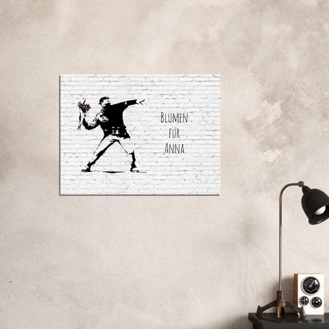 Banksy Blumenwerfer 💐 Poster personalisiert