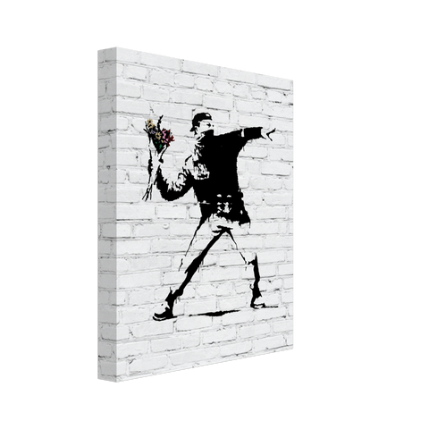 Banksy Blumenwerfer 💐 Leinwandbild