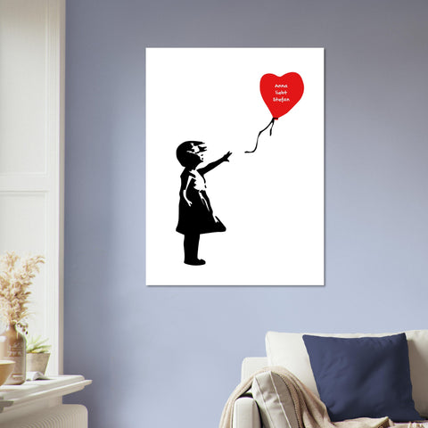 Banksy Mädchen mit Ballon 🎈 Poster personalisiert