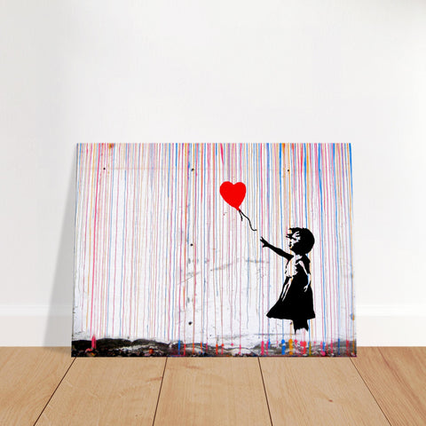 Banksy Mädchen mit Ballon im Farbenregen Leinwandbild