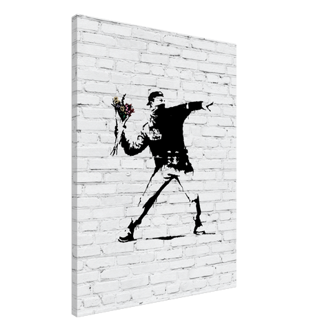 Banksy Blumenwerfer 💐 Leinwandbild